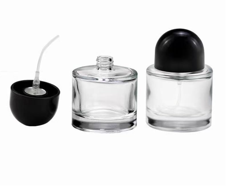 YORROR 2 Pack Clear Glass Perfume Atomizer,50ml Round Empty Perfume Spray Bottle,Portable Fragrance Fine Mist Spray Bottle Dispenser for Travel