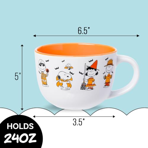 Peanuts Halloween Ceramic Soup Mug 24oz with Snoopy & Friends - Fall Season Drinkware