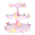 Pink Butterfly Cupcake Stand - 3 Tier Dessert Tower with DIY Decorations & Variations