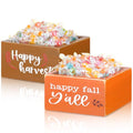 Fall Candy Dish Set - Mini Wooden Thanksgiving Candy Bowls Orange & Gold