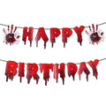 Halloween Birthday Banner Handprint Decorations - Scary Party Wall Decor