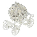 Silver Alloy Pumpkin Carriage Jewelry Trinket Box - Holiday & Wedding Decor