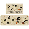 Ghost Black Cat Halloween Kitchen Rugs Set of 2 - Spooky Season Non-Skid Washable Mats