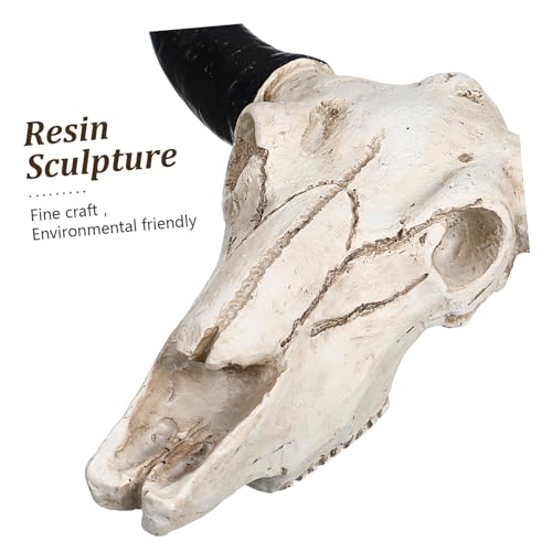 Cow Skull Wall Decor - Resin Horns and Skull Mount for Home Interior