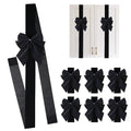 Black Velvet Cabinet Ribbon Bows - Halloween & Christmas Decor, 6 Pack