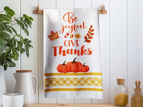 Thanksgiving Kitchen Towels Set - 2 Absorbent Fall Holiday Dish Towels