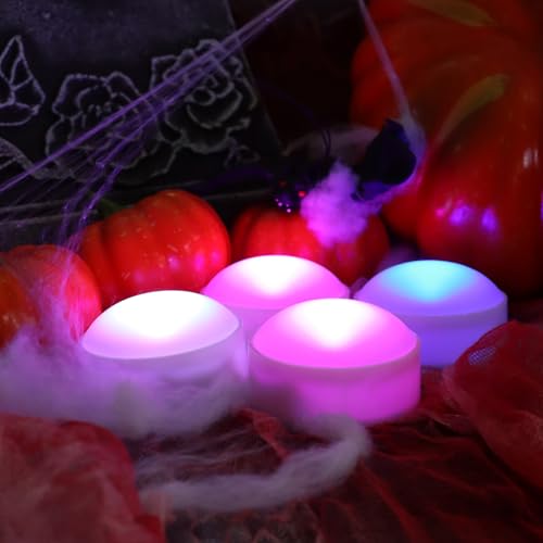 RGB Color Changing Halloween Pumpkin Candle Lights 4 Pack with Remote & Timer - Smallpenglai