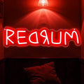 Redrum Neon Sign Horror Wall Decor Gothic Gaming Room - Red 16.5x4.3" - Variation of THIS listing