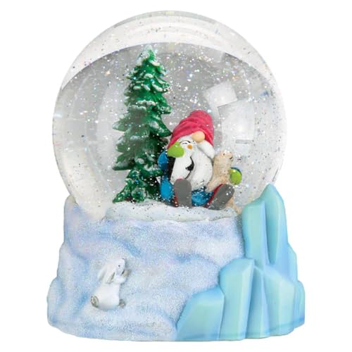 Winter Arctic Gnome Snow Globe - Musical Holiday Figurine with Let It Snow