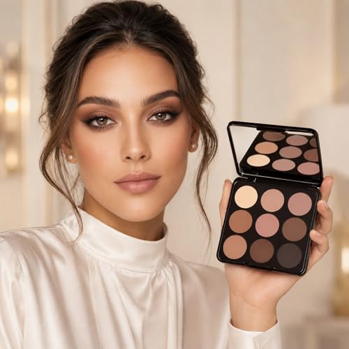 Erinde Matte Eyeshadow Palette 02# Nude Matte - 9 Neutral Colors for Natural Look