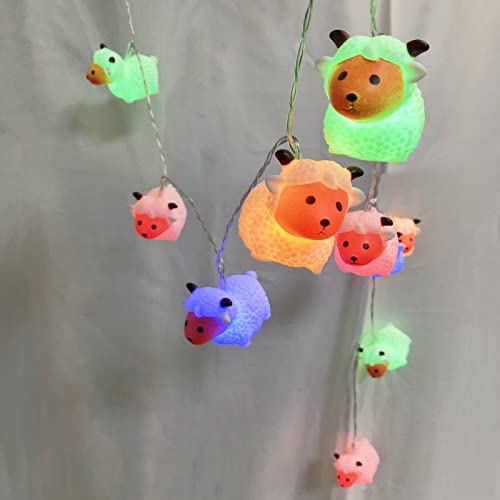 1.65m Battery-Powered Sheep String Lights 10 LEDs Fairy Night Light Kids Decor
