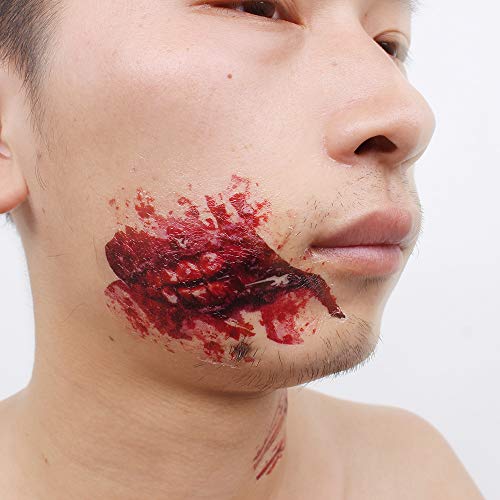 Realistic Wound Tattoo Stickers Halloween Scar & Knife Simulation Waterproof 24pcs