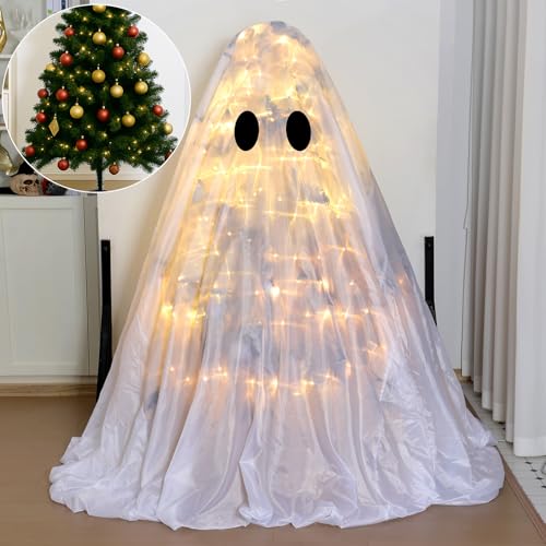 Halloween Ghost Tree Cover 6.23ft x 4.27ft for Christmas & Halloween Decor