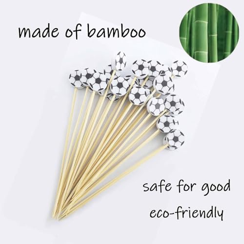 Soccer Ball Cocktail Picks - Black & White, 4.7 Inches, 120 Pcs