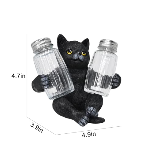 Black Cat Salt and Pepper Shakers Set Halloween Kitchen Decor - Variation of THIS listing