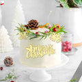 Christmas Bells Wreath Cake Topper - Acrylic Cupcake Decoration - Merry Christmas Variation