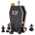 Halloween Miniature Figurines Set - Coffin & Witch Owl Skeleton Pumpkin Decor - Variation of Hat & Witch & Owl