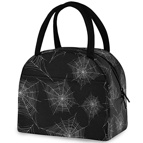 Spider Web Halloween Insulated Cooler Lunch Tote Bag - Black, Web Design