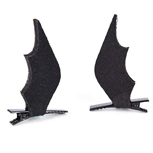 Black Bat Wings Hair Clips - Halloween Devil Wing Hair Barrettes for Cosplay
