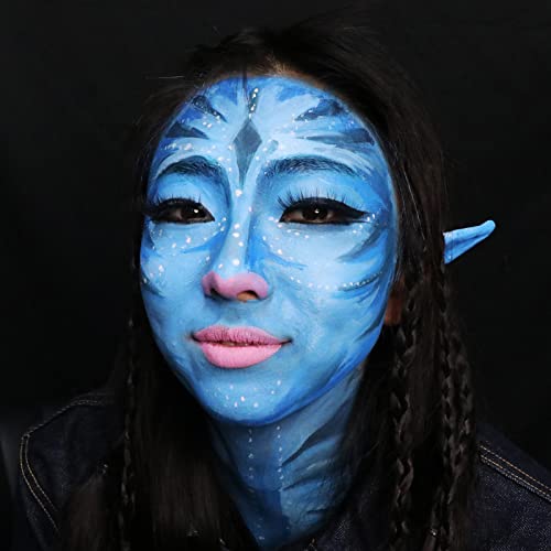 MEICOLY 2pcs Blue Eyeshadow Sticks for Halloween & Cosplay - Metallic Shimmer Waterproof Eye Makeup