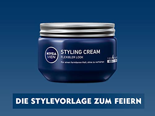 NIVEA MEN Styling Cream im 3er Pack (3 x 150ml), Haarcreme für formbaren Halt ohne zu verhärten, flexibles Haargel für einen Natural Look