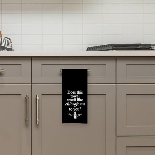 Black Funny Kitchen & Bath Towels - Dish & Hand Towels with Saying, 16x24