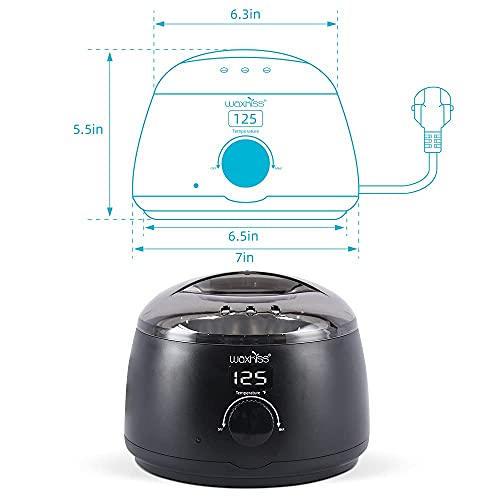 Waxkiss Digital Wax Warmer with See-Through Lid & 14oz Pot - Black