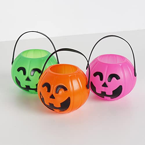 Mini Halloween Pumpkin & Cauldron Buckets, 12-Pack - Candy & Decor Set