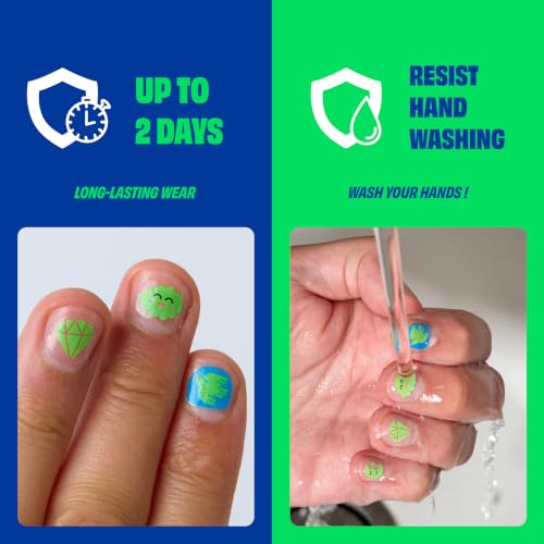 Glow in The Dark Nail Stickers for Kids - Waterproof Durable Fun Gift