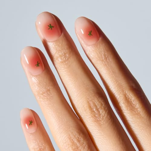 Semi Cured Gel Nail Strips - N Petite Tomato Variation - Long-Lasting, Easy Application