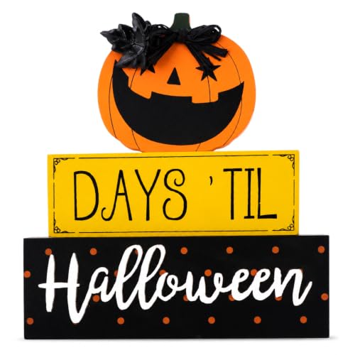 Halloween Indoor Decor Sign - Days 'Til Halloween Pumpkin Table Centerpiece