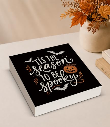 Halloween Decor Spooky Season Wooden Sign - Fall Halloween Decorations - Variation B017