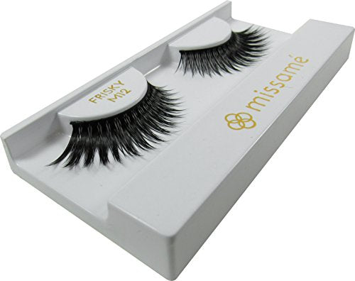 Missamé Frisky Glamour Flare False Eyelashes Set Handmade Black 1 Pair - Strip Lashes for Glam Halloween
