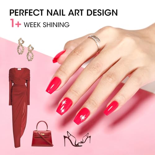 GELLEN Red Pink Nail Polish Set - Quick Dry No UV Needed - Bright Red & Pink Variations