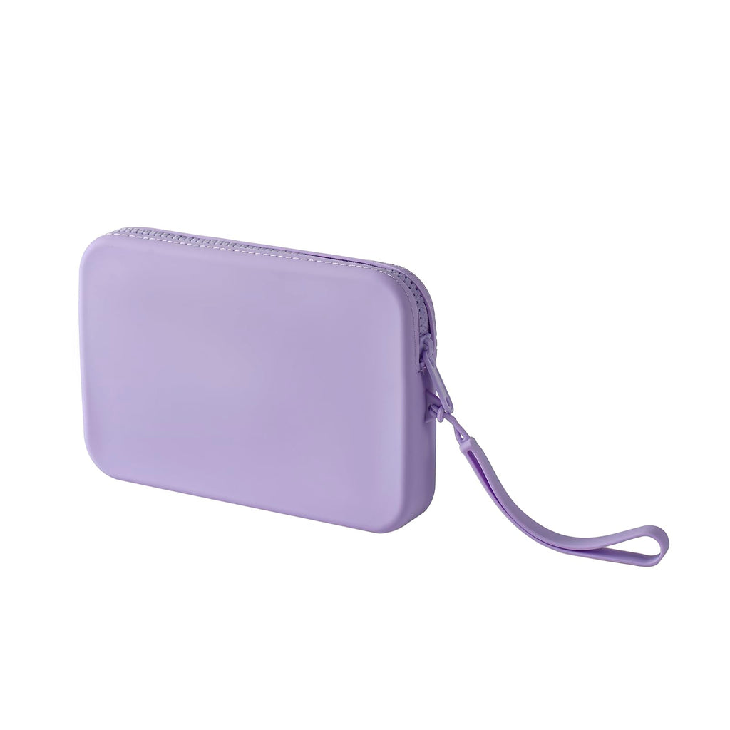 WHHJM Large Silicone Multifunctional Essential Bag Portable Travel Makeup Bag for Women Men Cards Cash Bag Zipper Pouch (Purple)