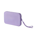 WHHJM Large Silicone Multifunctional Essential Bag Portable Travel Makeup Bag for Women Men Cards Cash Bag Zipper Pouch (Purple)