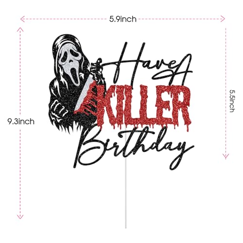 Halloween Zombie Vampire Cake Topper - Glitter Birthday Party Decorations