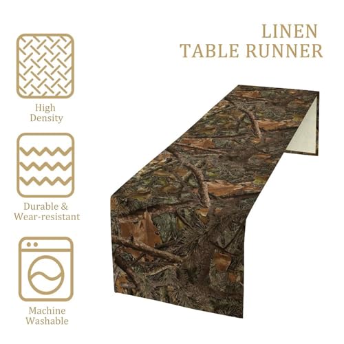 Forest Camouflage Table Runner W13 x L108 - Lodge Cabin Decor