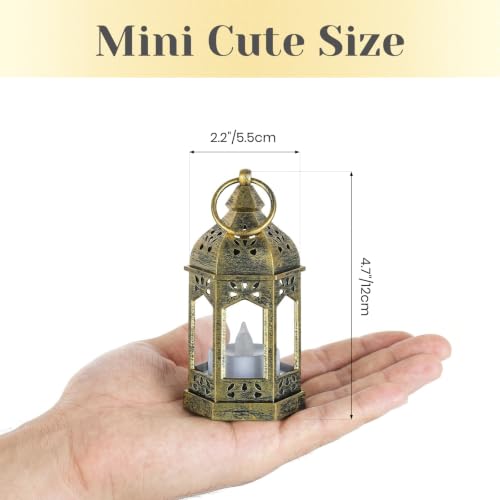 20PCS Gold Mini Lanterns for Party Decoration with Remote LED Candles - Variation of 20