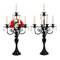 Black 5-Arm Candelabra Centerpiece for Table - 20.3 Inch Tall, 2 Pack Variation