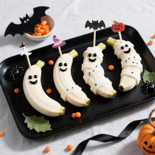 Wood Halloween Picks for Appetizers and Cocktails - 200PCS, Fall Party Decor