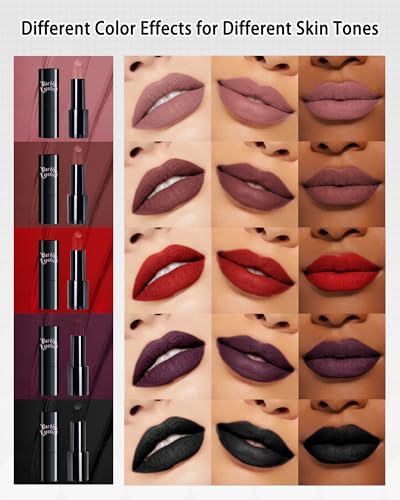 Black Velvet Matte Lipstick - Long-Lasting Waterproof Lip Color #05