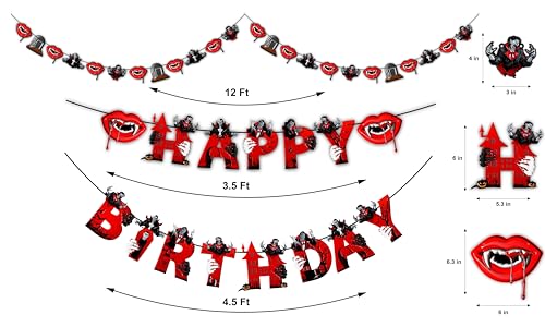 Vampre Theme Birthday Party Supplies Set - Decorations, Banners & Toppers - Variation of Vampre Theme