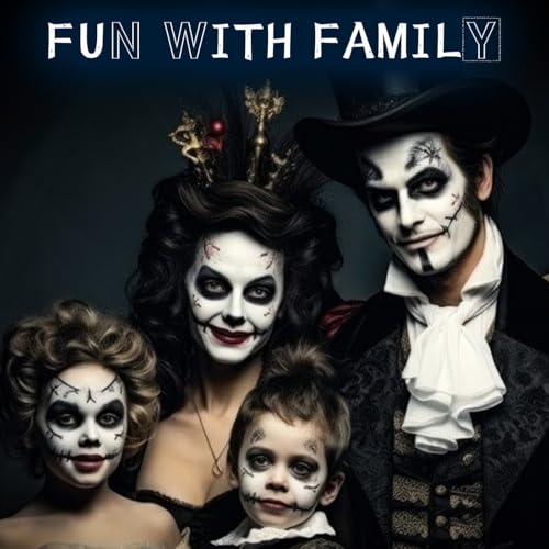 Halloween Face Body Paint Kit with 3 Sponges & Brush - White Black Blue Variation