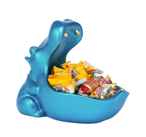 Hippo Key Holder Statue - Blue Candy Dish & Decorative Figurine - Variation: Blue A