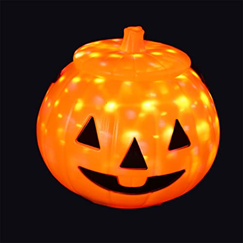 Light-Up Halloween Pumpkin Candy Bucket Jack O Lantern Decor
