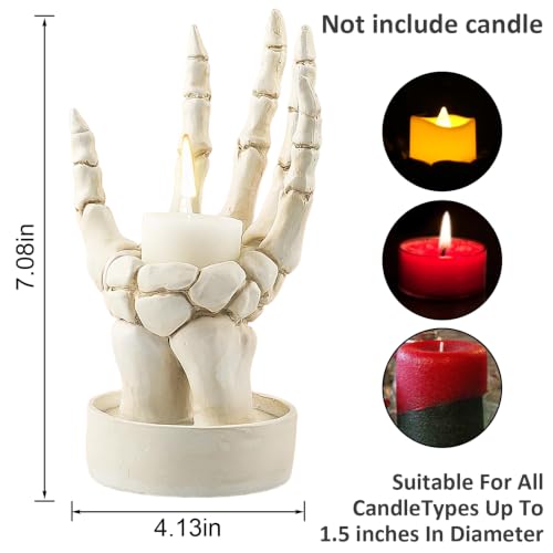 Halloween Skeleton Hand Ring Holder Tealight Candle Decor - White Left Hand Variation of THIS listing