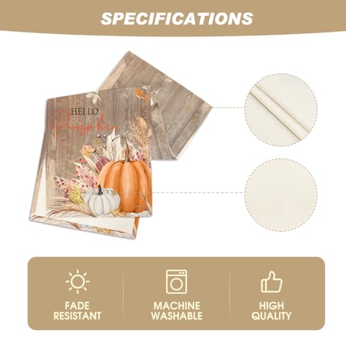 Artoid Mode 13x72 Inch Fall Table Runner - Wood-Orange Polyester Decor