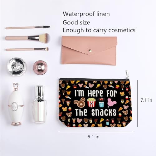 Travel Cosmetic Bag for Snacks and Makeup - Waterproof Toiletry Organizer - Black (Variation: Snacks)