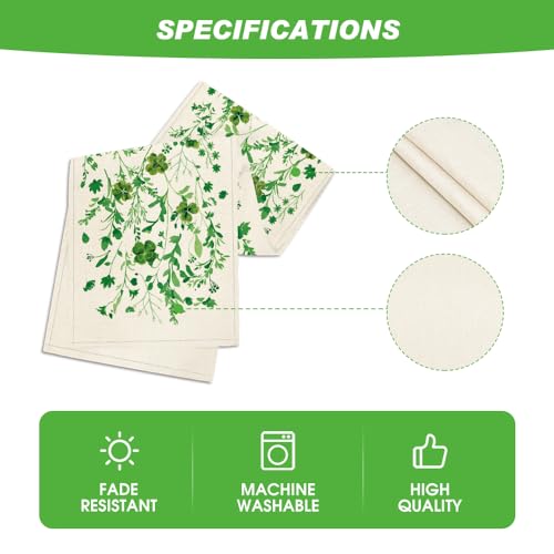 Floral Shamrocks Table Runner 13x72 Inch St. Patrick's Day Home Decor Beige